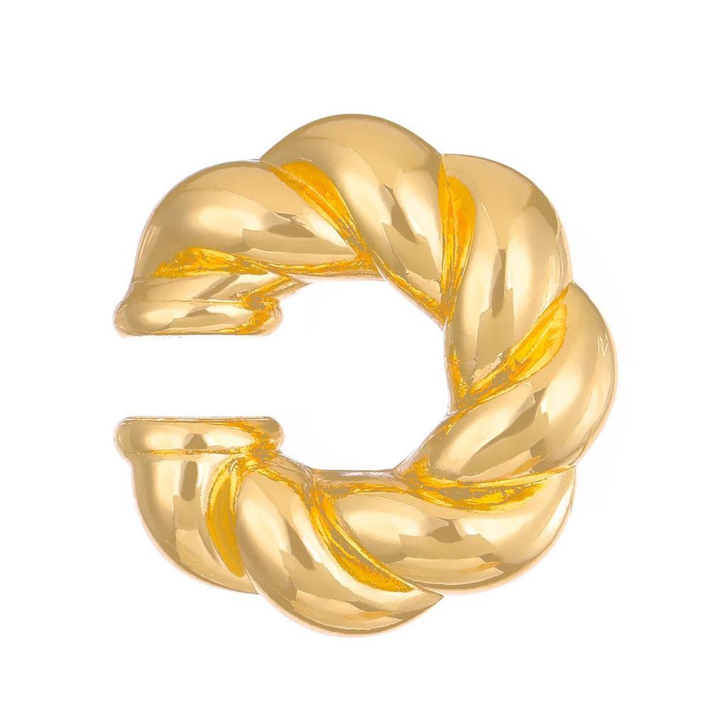 Chic European & American Oval Hollow Electroplated Ear Clip Earrings