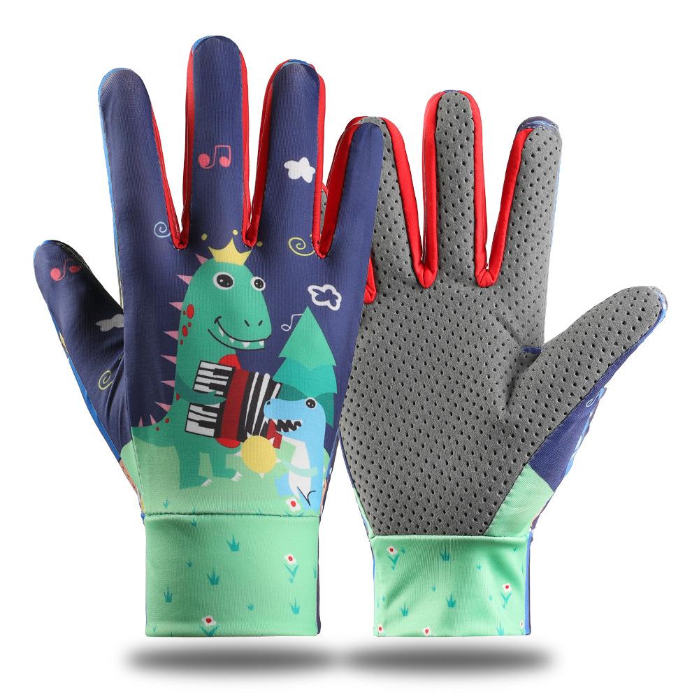 Children's Cycling Gloves Long Finger Thin Summer Sun Protection Children Cartoon Roller Slim Balance Bike Sports Boy and Girl Gloves