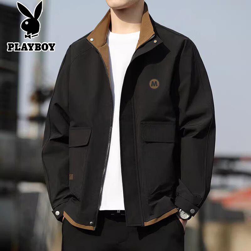 PLAYBOY Men s Plus Size Stand Collar Workwear Jacket XL
