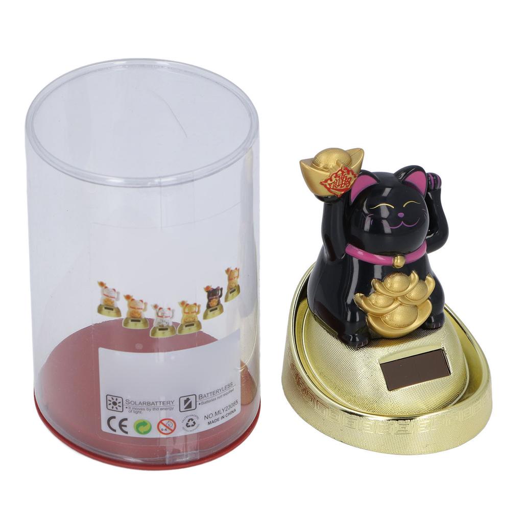 Solarna figurka kota szczęścia Żywa Unikalna Oszczędzająca Energię Feng Shui Kot Bogactwa na Deskę Rozdzielczą Samochodu Biurko