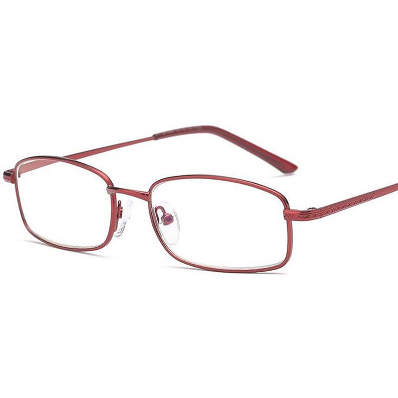 Retro Men Women Square Mirror Reading Glasses Metal Frame Glasses Mirror Personalized 1.0 1.5 2.0 2.5 3.0 3.5 4.0