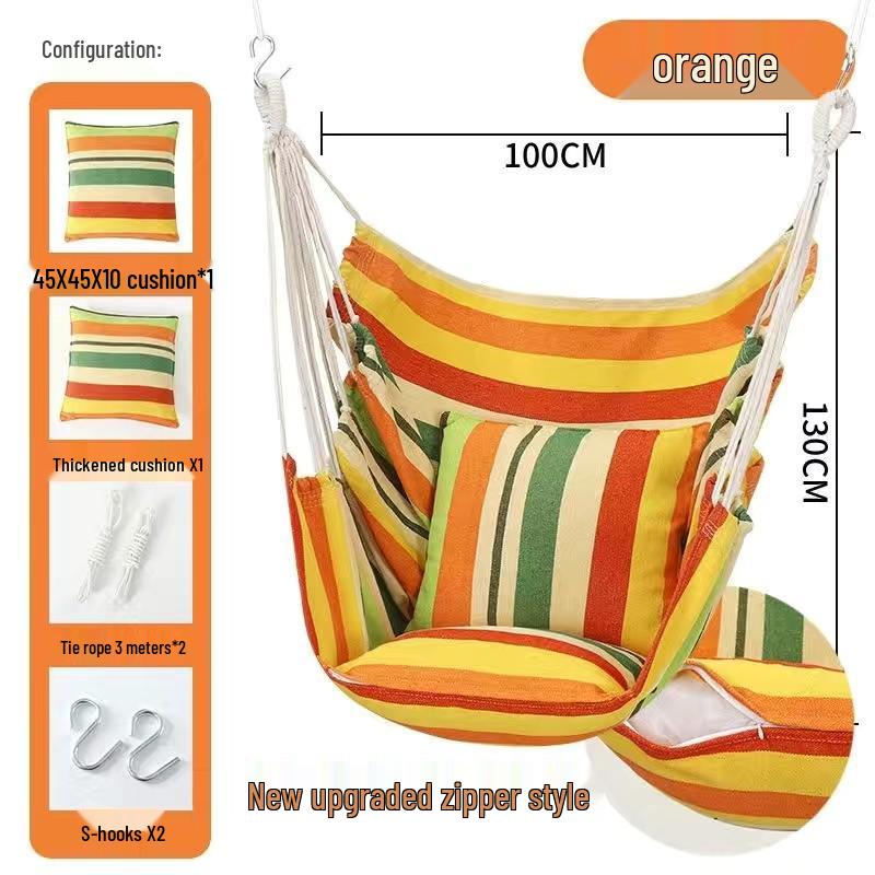 Canvas Hanging Chair: Thickened Indoor/Outdoor Dorm Swing for College Students & Kids