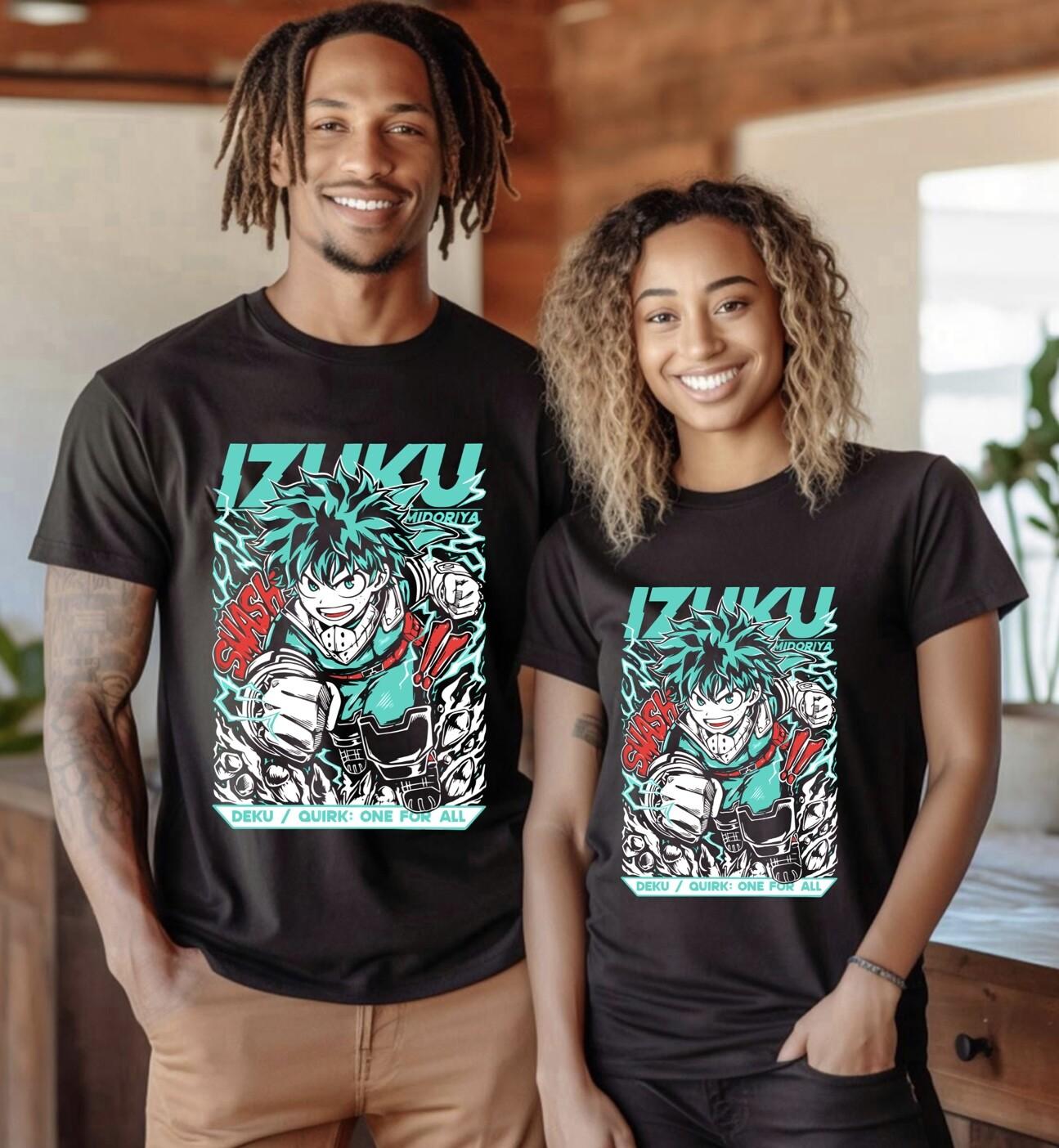 Bakugou T-shirt Izuku Midoriya Deku My Hero Academia Midoriya Izuku Black Shirt S