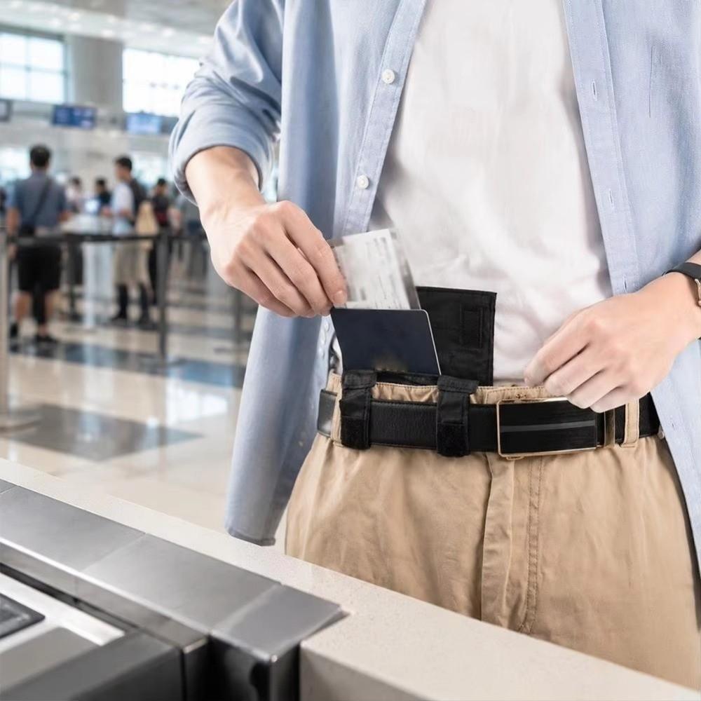 Portafoglio Mini Borsa da Cintura Usura Cintura Antifurto Borsa da Vita Uomo Portafoglio da Cintura per Passaporto Carta d'Identità Contanti