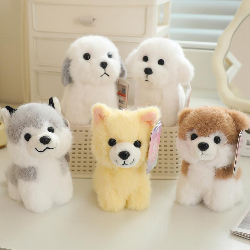 Cute Puppy Dog Pendant Plush Toy Doll Pomeranian Husky Doll Girl Bag Keychain Small Pendant