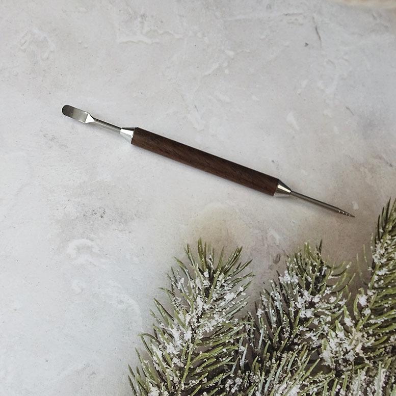 Stainless Steel Latte Art Carving Needle with Ebony Handle