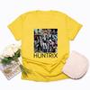 Kpop Demon Hunters T-Shirt Huntrix Girl Band T Shirt Women Short Sleeve Graphic T Shirts Kpop Streetwear Tops Huntrix Fan Gift