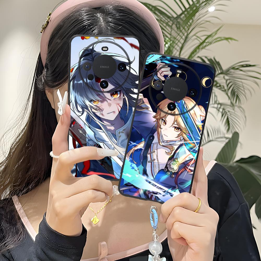 HSR Yanqing Matte TPU Mobile Phone Case for Huawei Mate 60 50 40 30 20 10 Pro Plus Lite E 5G Colorful Printing Cover