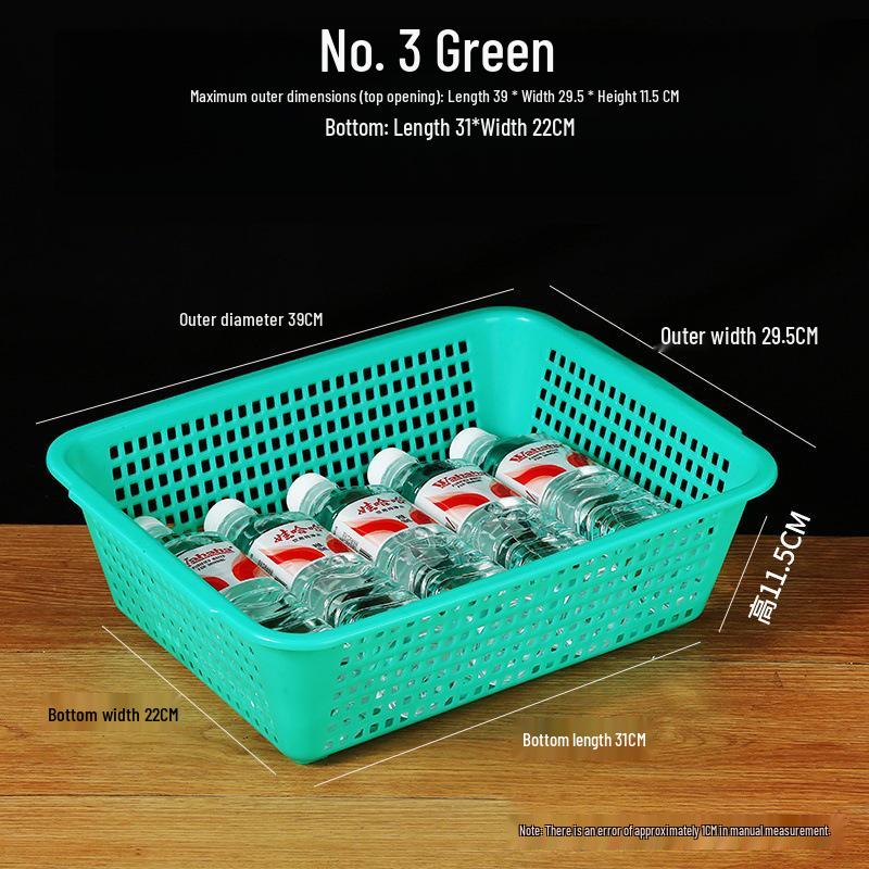 Large White Plastic Rectangular Kitchen Basket for Draining, Washing, and Storage