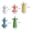 Ceramic Vase Geometric Circular Handle Ceramic Handicraft Plant Pot Floral Arrangement Accessories Home Decoration Vases