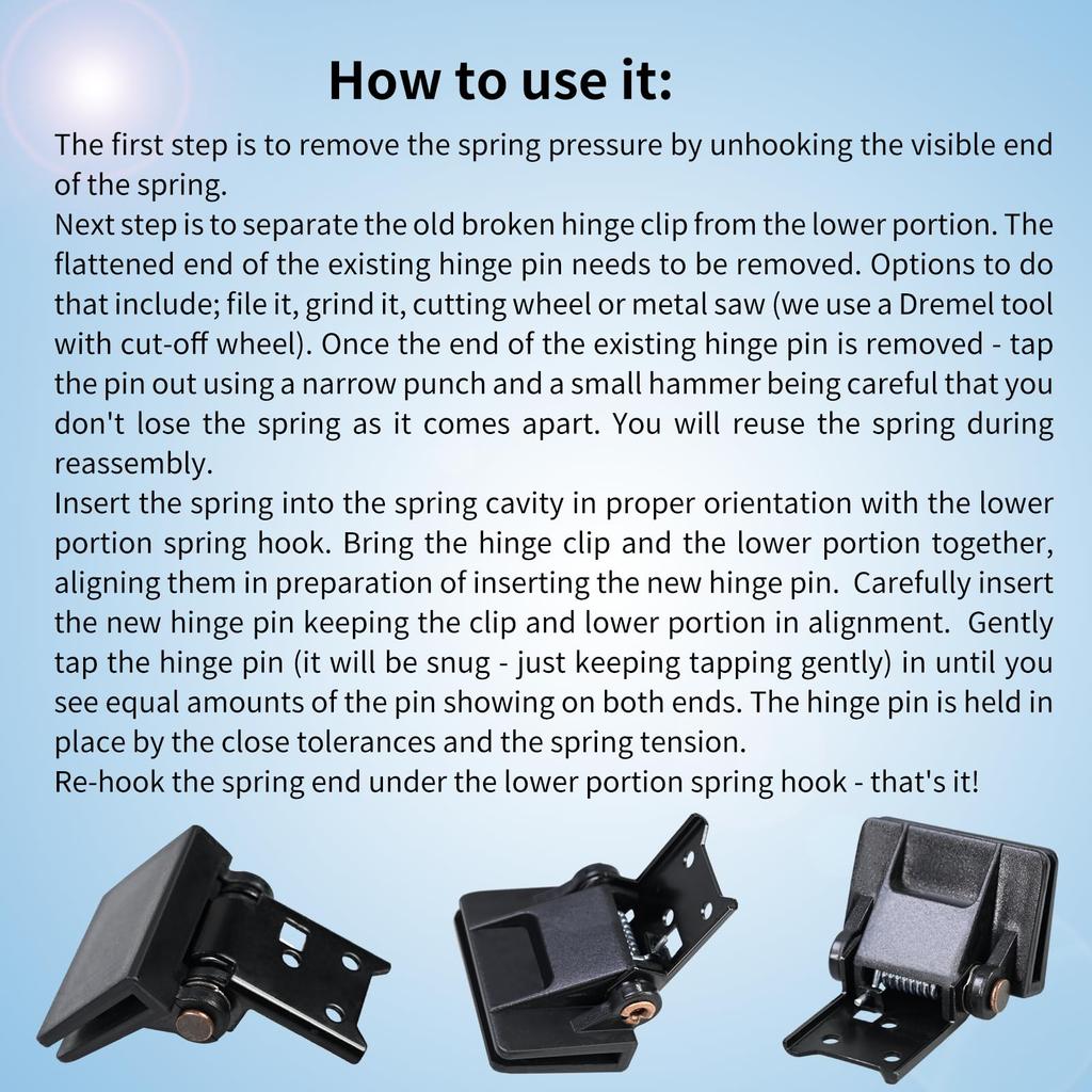 2 Vsttar Dust Cover Hinge Turntable Parts Compatible with Akai AR AR The BSR Quanta Kenwood Sony Various Models of Turntable AP-206, - Turntable, -