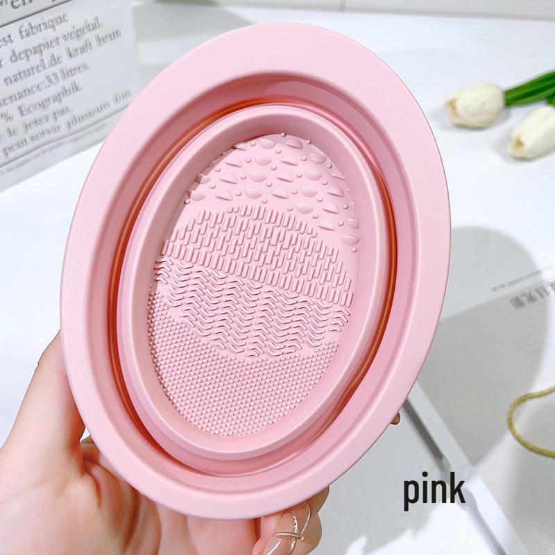 

Набор для чистки кистей для макияжа JONBOS и складная силиконовая миска для мытья розовый