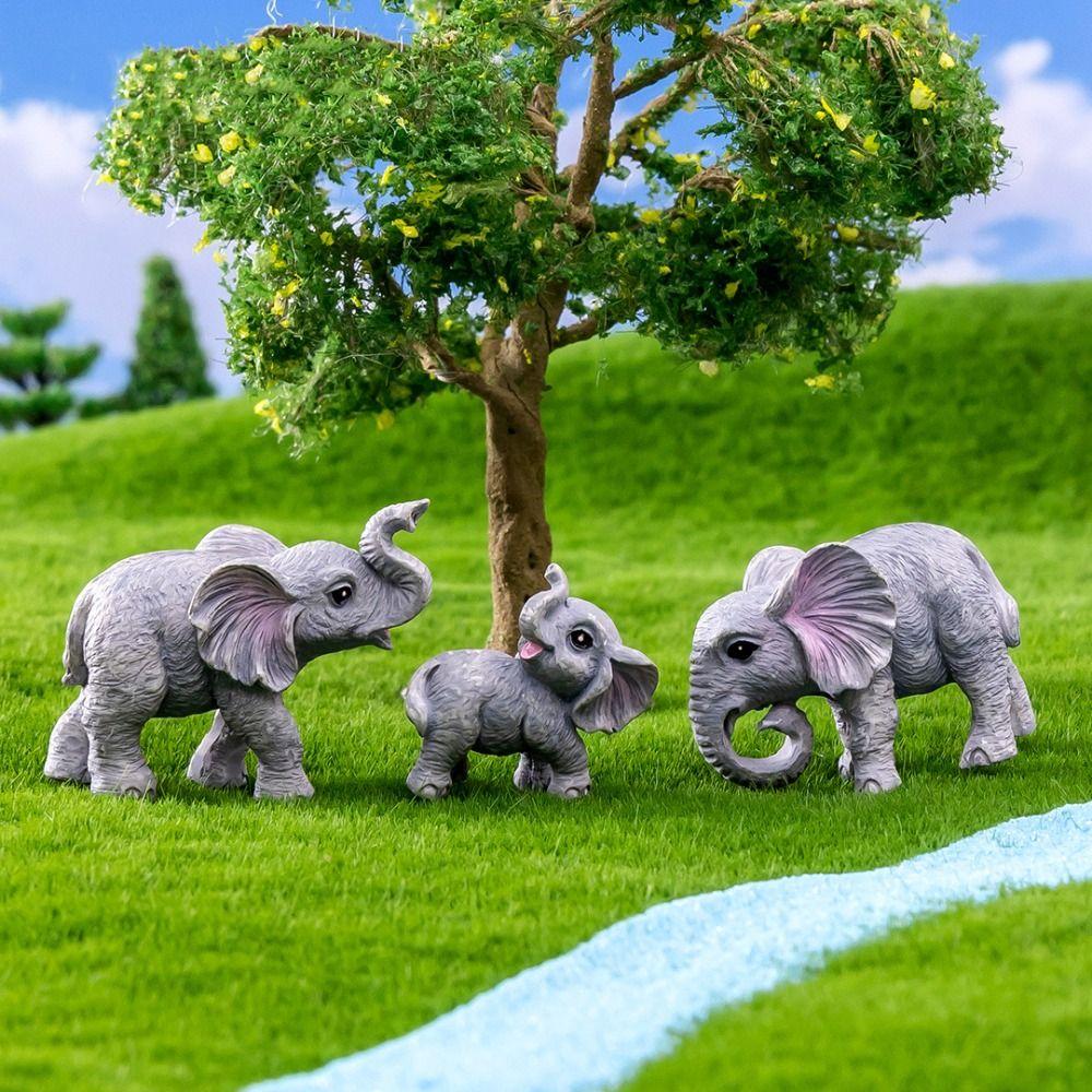 Multicolor Miniature Elephant Resin Desktop Knickknacks Toy Mini Elephant Figurines