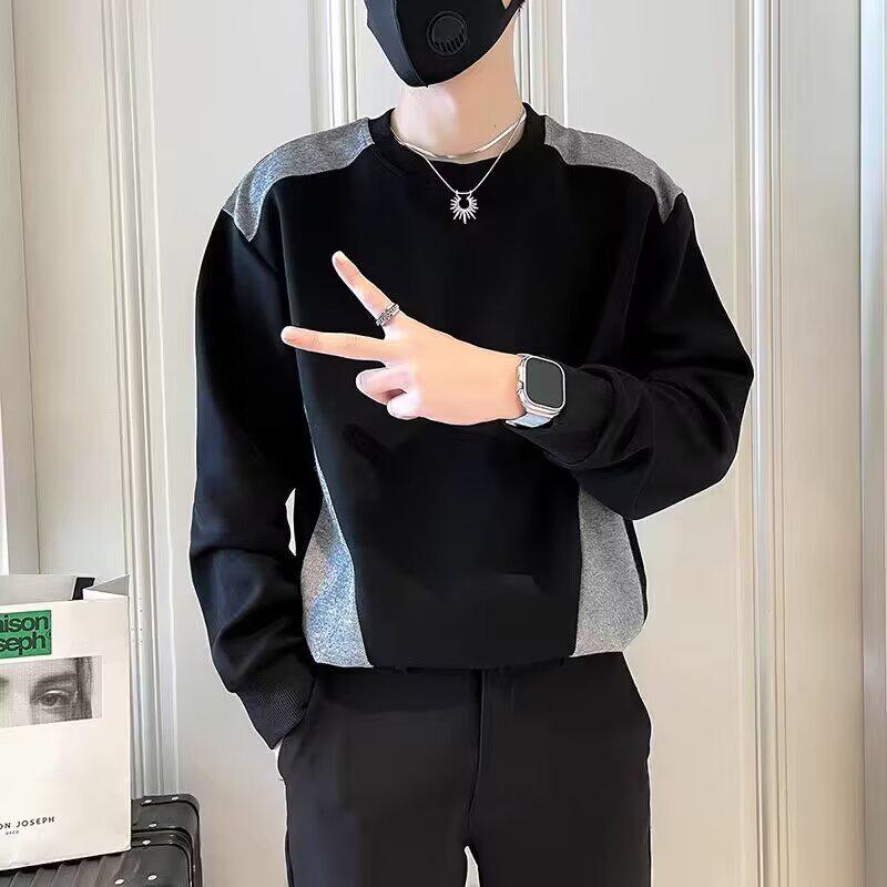 Trendy Men's Autumn Sweatshirt: Loose, Versatile, Round Neck Long Sleeve, 48-Hour Shipping