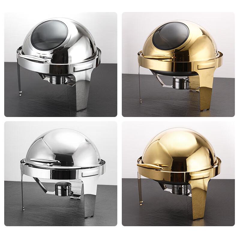Round Stainless Steel Buffet Chafing Dish with Transparent Lid