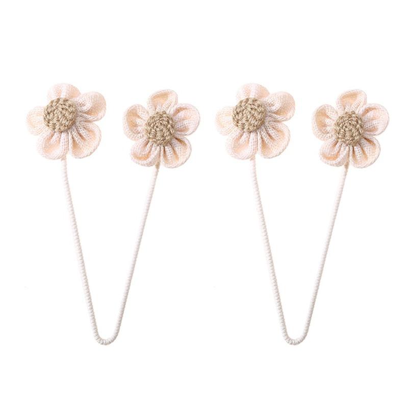 1Pair Flower Shape Curtain Tieback Elastic Band Window Curtain Buckles Magnetic Buckle Curtain Rope Holders Kids Room Home
