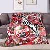 Soft Fleece Blanket 1 FC Koln Football Fans Red White Scarf Crowd Goat Crest Shield Collage German Team Art Gift