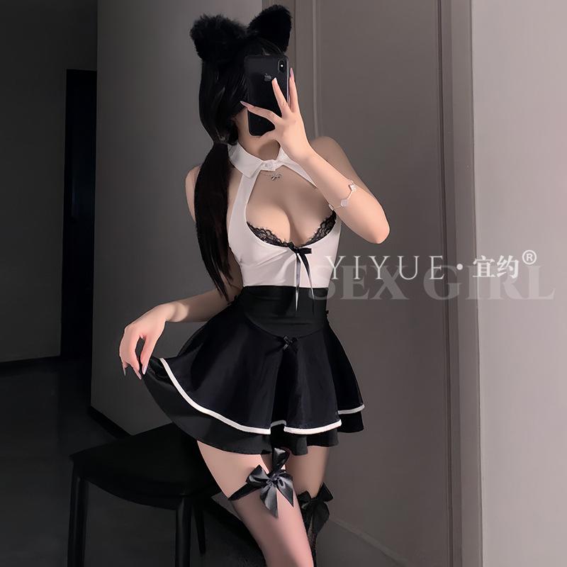 Original Erotic Lingerie Lace Sexy Secretary Uniform Seductive Nightclub Role-playing Pajama Set 1210