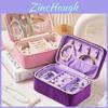 Leather Jewelry Box With Soft Double Layer Storage For Travel And Gift Use