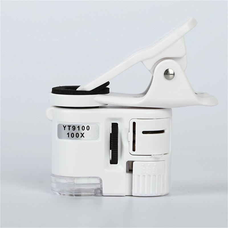 Easy Carry Mobile Phone Microscope Magnifier with LED Handheld Microscope Lens Easy Carrying for Universal Smartphones
