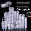 100 Pièces 18/19/20/21/23/24/25/26/28/30mm Capsules de Pièces en Plastique Transparent Porte-Pièces Étuis de Protection Capsules de Pièces Transparentes Rondes