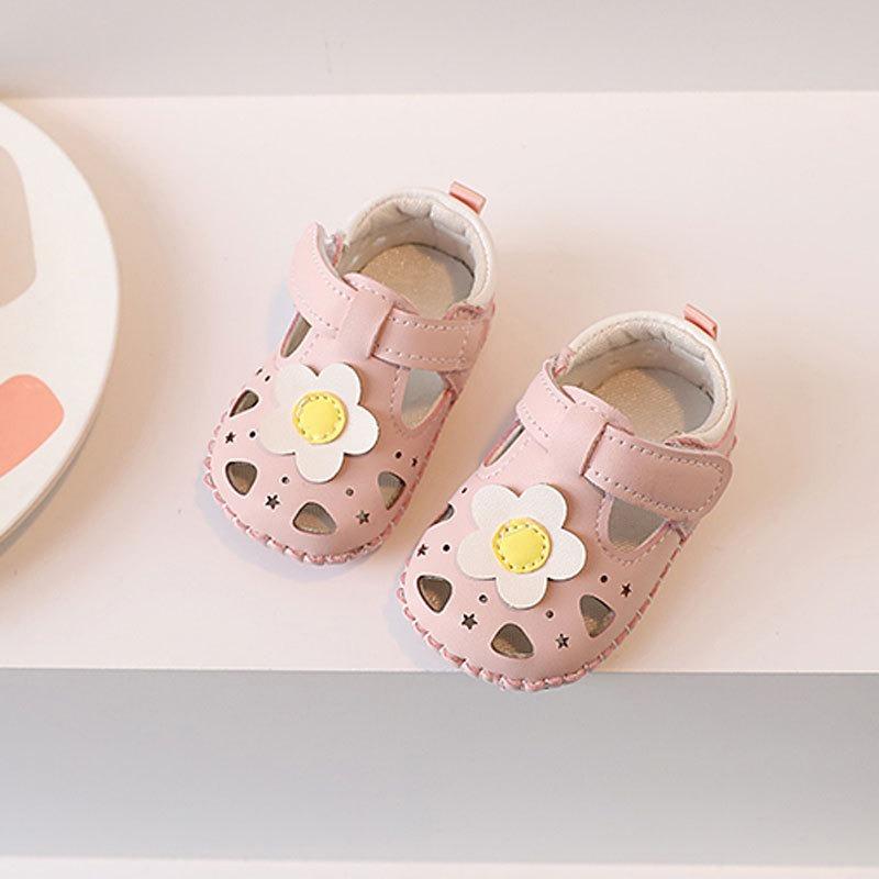 Lauflernschuhe für Baby-Mädchen im Alter von 6-12 Monaten. Einjährige Prinzessinnen-Stil Sandalen mit weicher Sohle, geeignet für Frühling und Sommer.