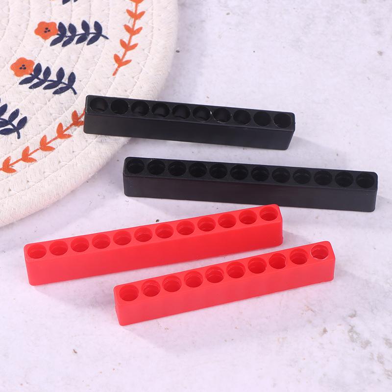 4 buc Suport pentru biți de șurubelniță cu 10/12 găuri Organizator din cauciuc moale Hex 1/4 inch Cap șurubelniță Stand/Etui pentru biți de burghiu Instrument electric