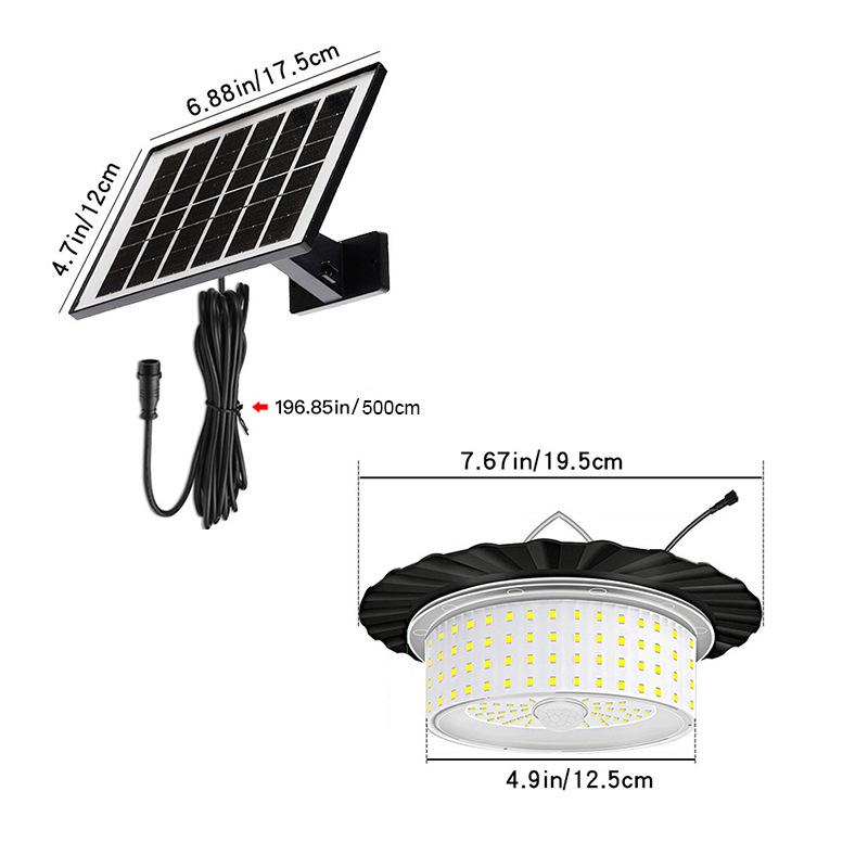 244-LED Solar Motion Sensor Pendant Light, 5 Modes, IP65 Waterproof for Yard, Shed, Barn, or Camping