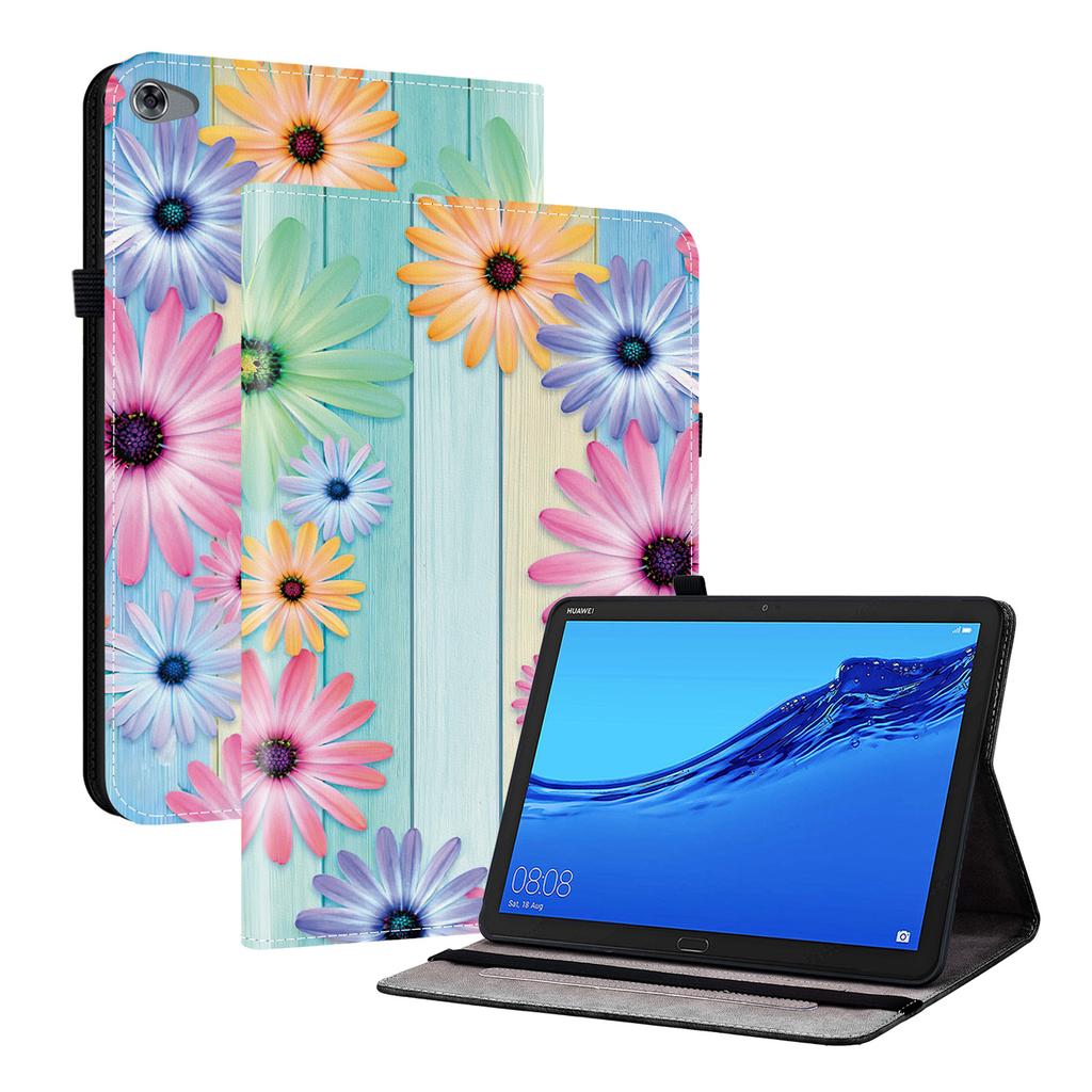 PU Leather Tablet Case for Huawei MediaPad M5 lite (10.1")-11 Styles! Durable, with 2 Stand Slots, Pencil Holder & Card Slots, Flexible TPU Back Cover
