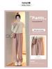 Women's Black Corduroy Fleece-Lined Wide-Leg Pants - High-Waisted, Loose Fit, Autumn/Winter 2025 Collection.