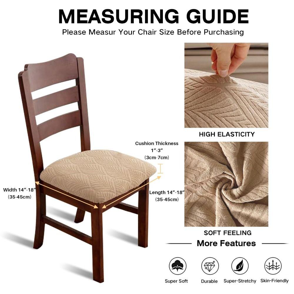 Stain Resistant Dining Chair Covers Waterproof Oil-proof Seat Protector Pet Claw Resistant Scratch Resistant