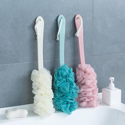 Luxurious Long Handle Bath Brush Back Bath Shower Scrubber Body Soft Mesh Scrub Puff Clean Oneself Bath Back Brush Skin Care