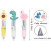 12 Cute Animal Ballpoint Pens, 4 in 1 Retractable Multicolor Ballpoint Pens, Multicolor Pens for Office School Household Supplies, Funny Pens for