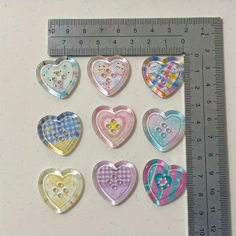 

Кнопка-серце DIY Аксесуари для одягу Заколка для волосся Головний убір Чохол для телефону Нашивка 10pcs різнокольоровий