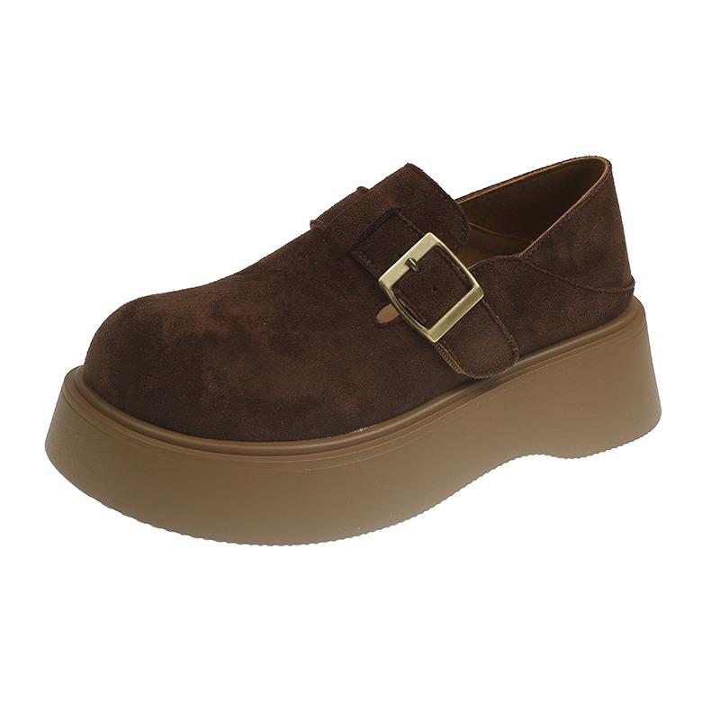 Fashion Women Platform Buckle Flats Shoes 2025 Autumn Designer Classical Loafers Shoes New Fashion Casual Sneakers Walking Zapatillas