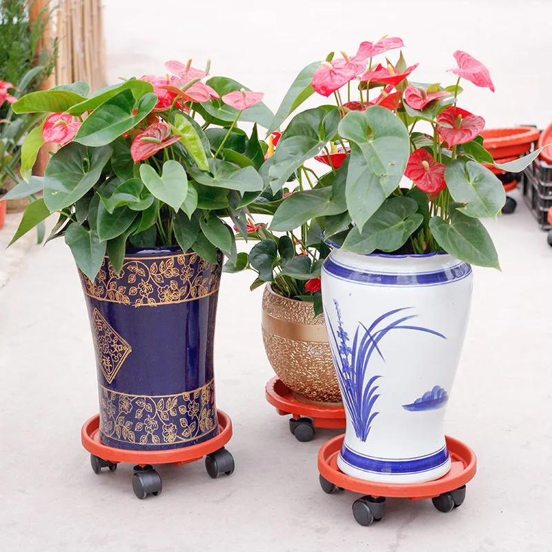 Plant Mover with Wheels Plant Support Roller Universal Flower Base Pot Movable Tray Rack Indoor Outdoor Balcony Stand