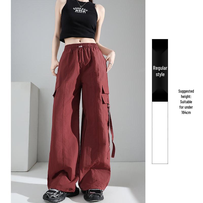 Women's High Waist Purple Parachute Jumpsuit - 2025 Loose Fit, Quick-Dry Ice Silk Hiking Pants