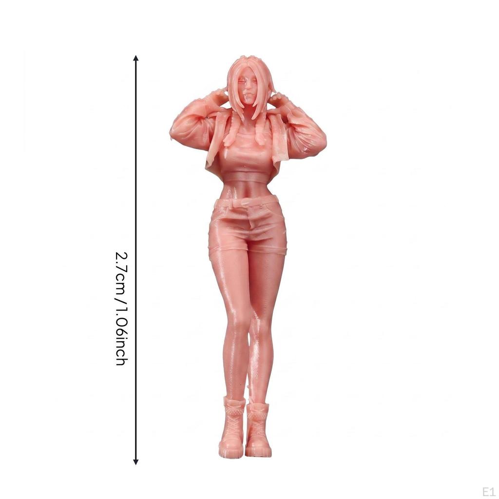1/64 Scale Female Figurine Detailed Carving Miniature Scene Figure Clothing Folds