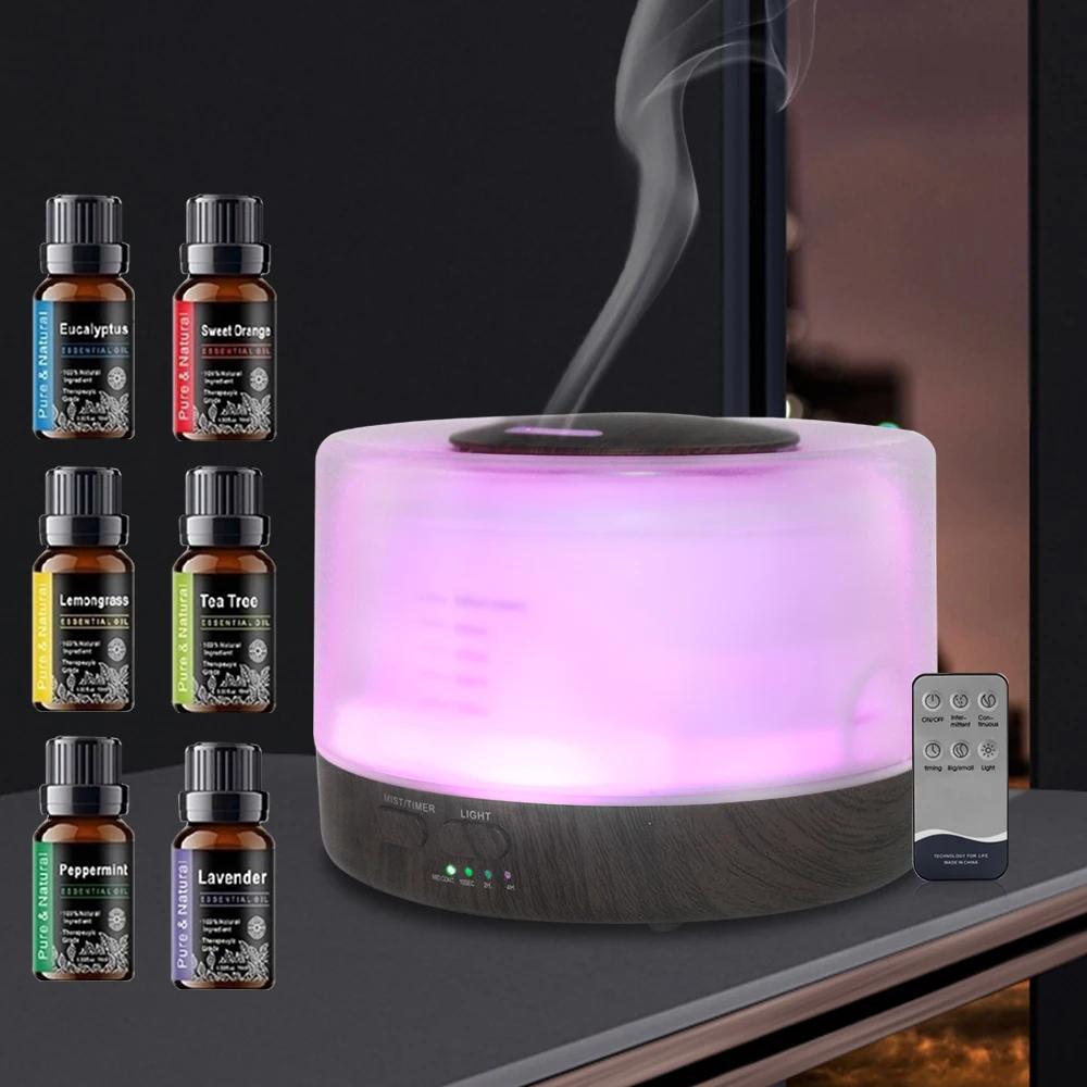 

500ml Diffuser, 6 Soothing Oils, 7 Mood Lights , Auto-Off & Whisper-Quiet for Better Sleep & Stress Relief 500ml