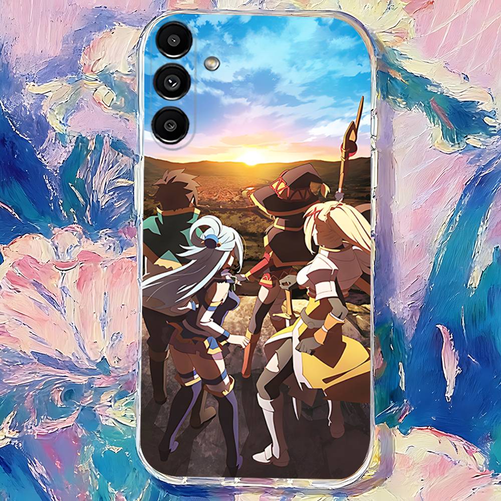 Megumin Anime K-KonoSubaS Phone Case For Samsung S24,S25,S30,S23,S21,S22,S20,S10,5G,FE,lite,PIus,Ultra Clear Transparent Cover
