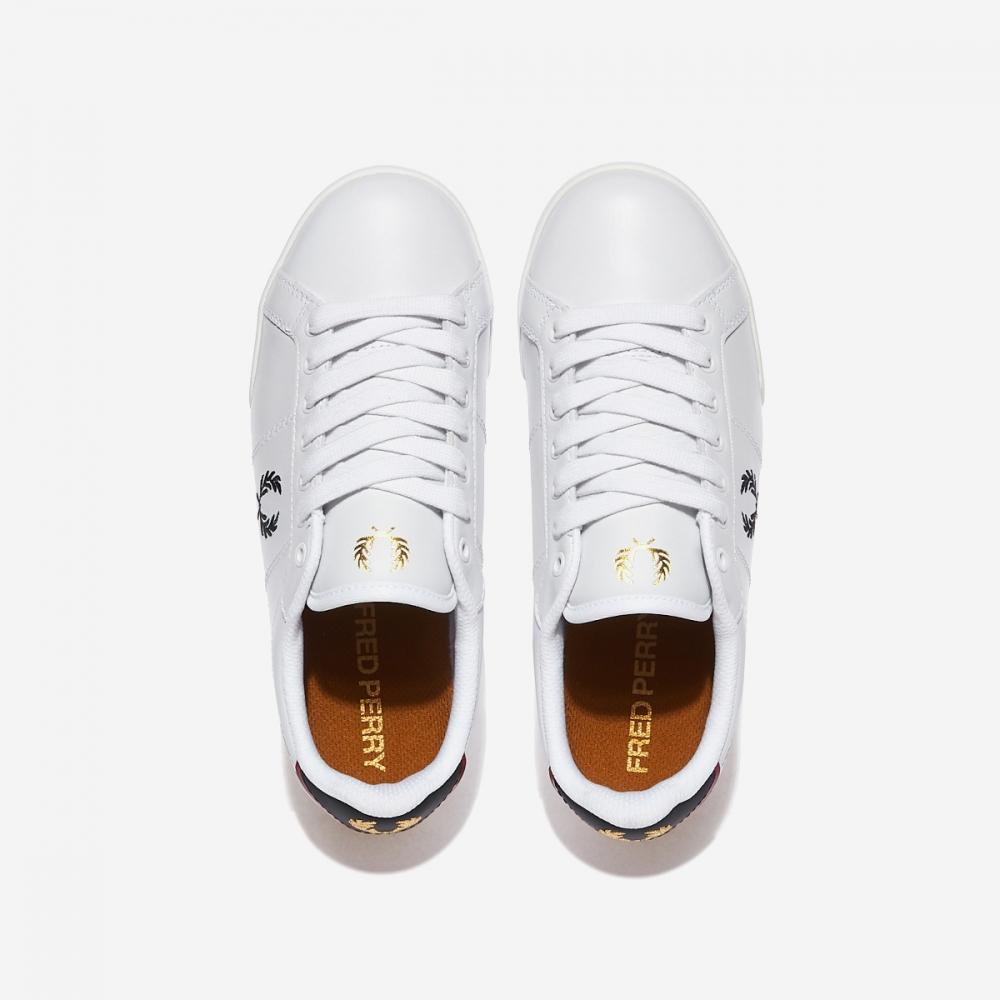 Fred Perry B722 Leather B6311 White Navy  567 