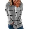 Women's Fashion Casual Stripe Print Hooded Long Sleeve Loose T Shirt Tops