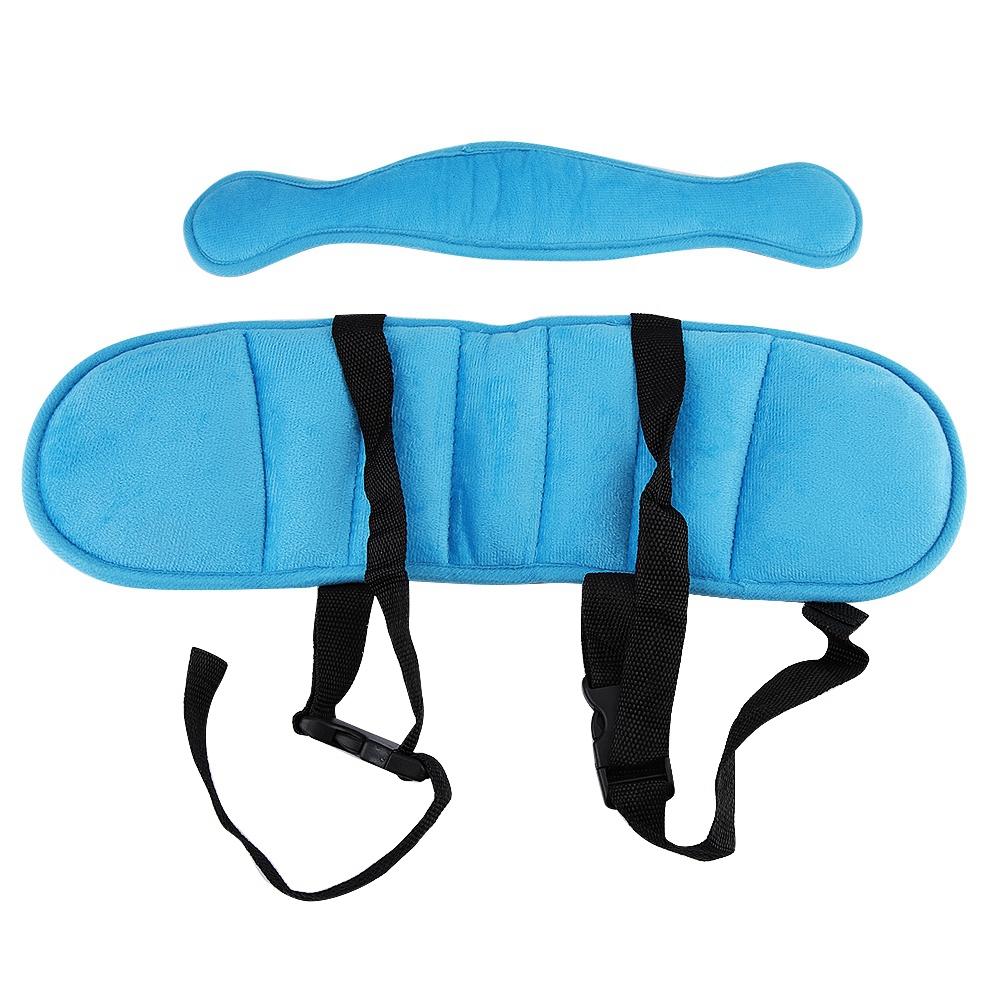 Car Seat Headrest Pillow Sleeping Head Support Pad Fixing Band for Kids Baby (Gray)