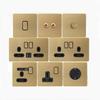 LangYeao Stainless Steel Wall Switch Socket UK Standard,1/2/3/4 Gang 1/2 Way Toggle Light Switch EU Sockets for Homes Hotels