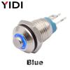 8mm Momentary Metal Push Button Switch ON OFF Brass High Ring 3V 12V DC 220V AC Red Green Blue LED Illuminated Pushbutton Switch