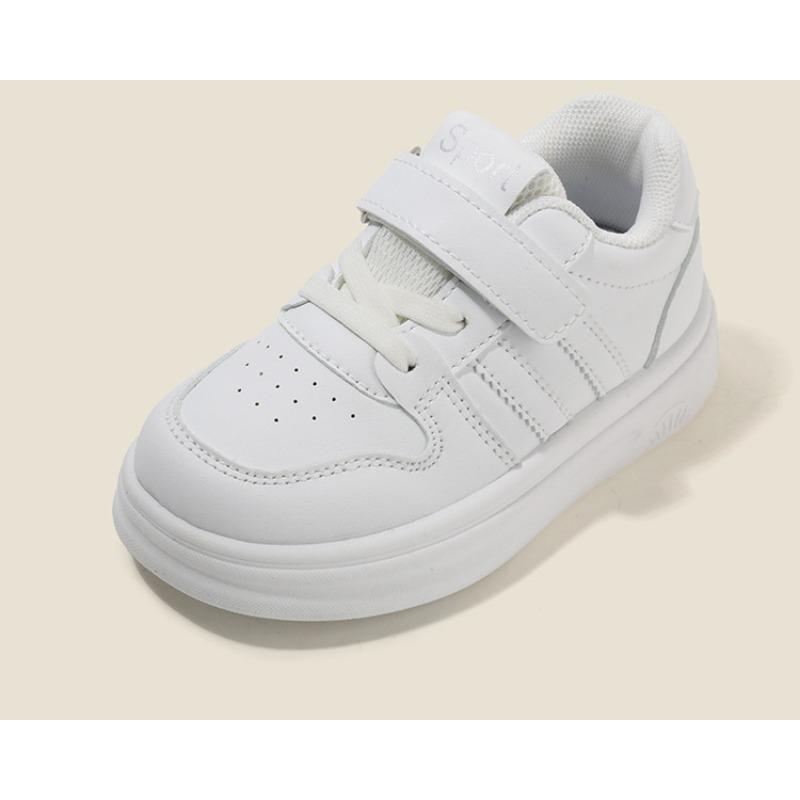 Kids White Sneakers Lightweight Soft Sole Casual Shoes For Boys Girls