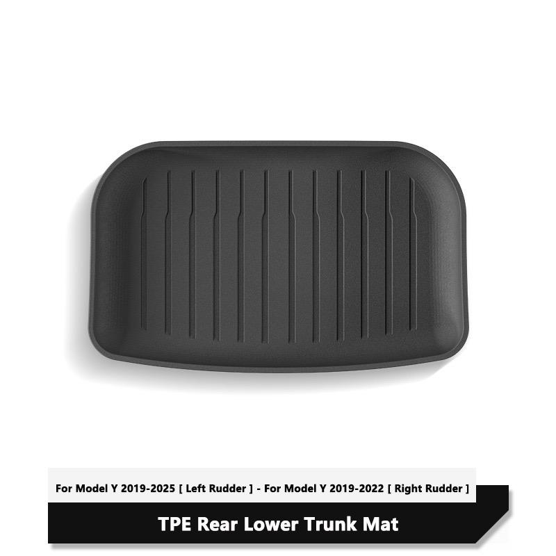 Für Tesla Model Y Juniper 2025 Vorne Hinten Kofferraummatte TPE Untere Aufbewahrungsbox-Pads Schutzabdeckung Ladeflächenauskleidung Kofferraumwanne Fußmatte