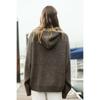 Women Loose Long Sleeve Hooded Knitted Sweater Casual Pullover Pure Color Hoodie Front Pocket Loose Fit Sweater Tops