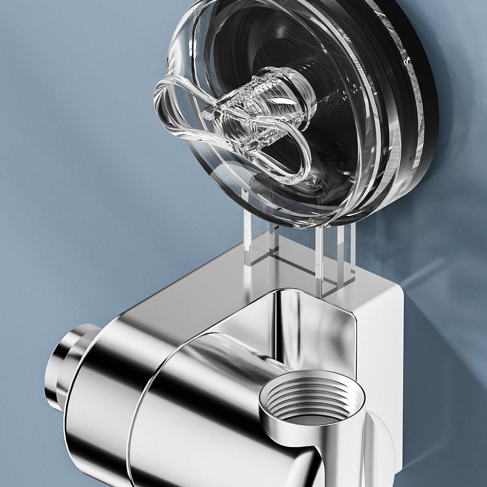 No Drill Showerhead Bracket With Hanger Hooks Adjustable Nozzle Stand  Bathroom Accessories