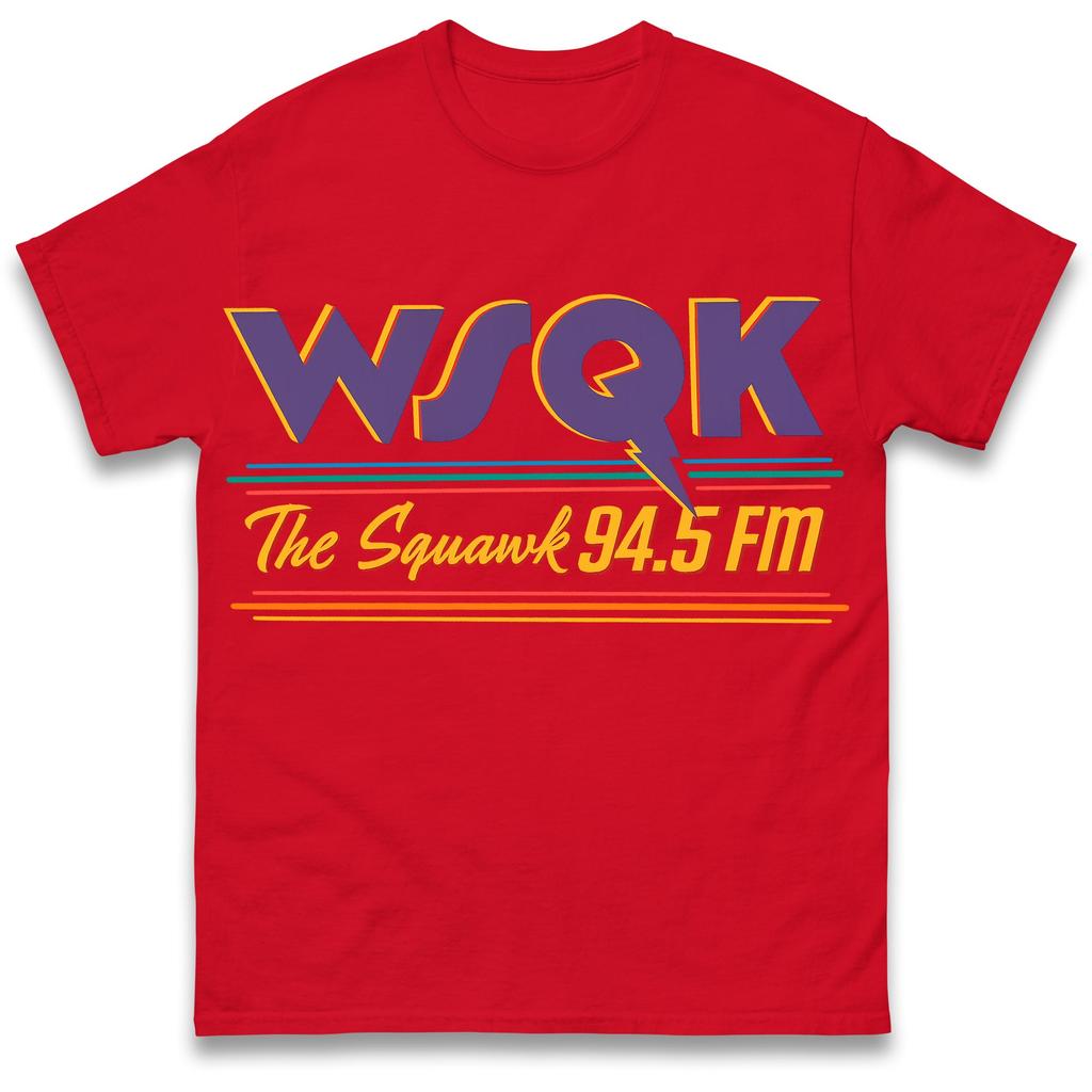 Wsqk The Squawk 945 Fm Retro Radio Graphic Tshirt Unisex Unisex 80s Vintage Style Casual Short Sleeve Cotton Tops